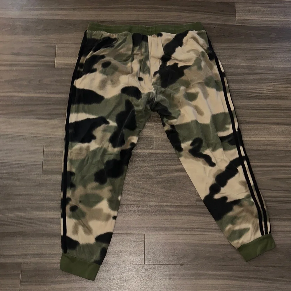 adidas Camo Joggers with Black Stripes